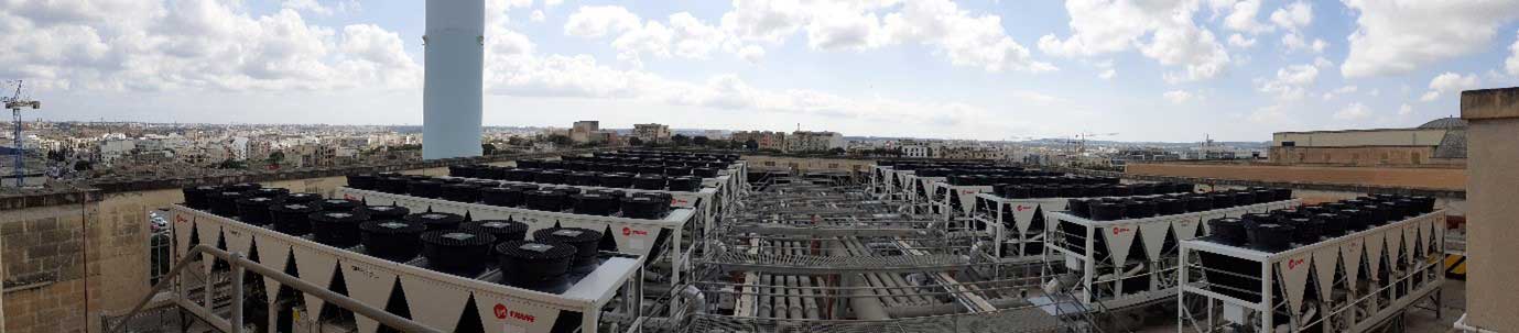 rooftop view of the Mater Dei Hospital in Malta